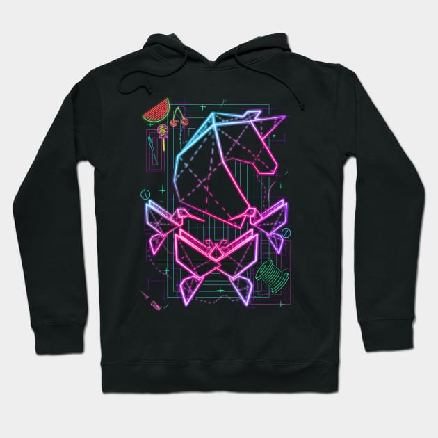 unicornio de neon Hoodie by elcreador888